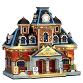 Lemax Porcelain Lighted House Lemax Main Terminal Train Station, Porcelain Lighted House, With 4.5V Adaptor(UK)